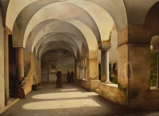 The Cloisters, San Lorenzo fuori le mura, by Christoffer Wilhelm Eckersberg