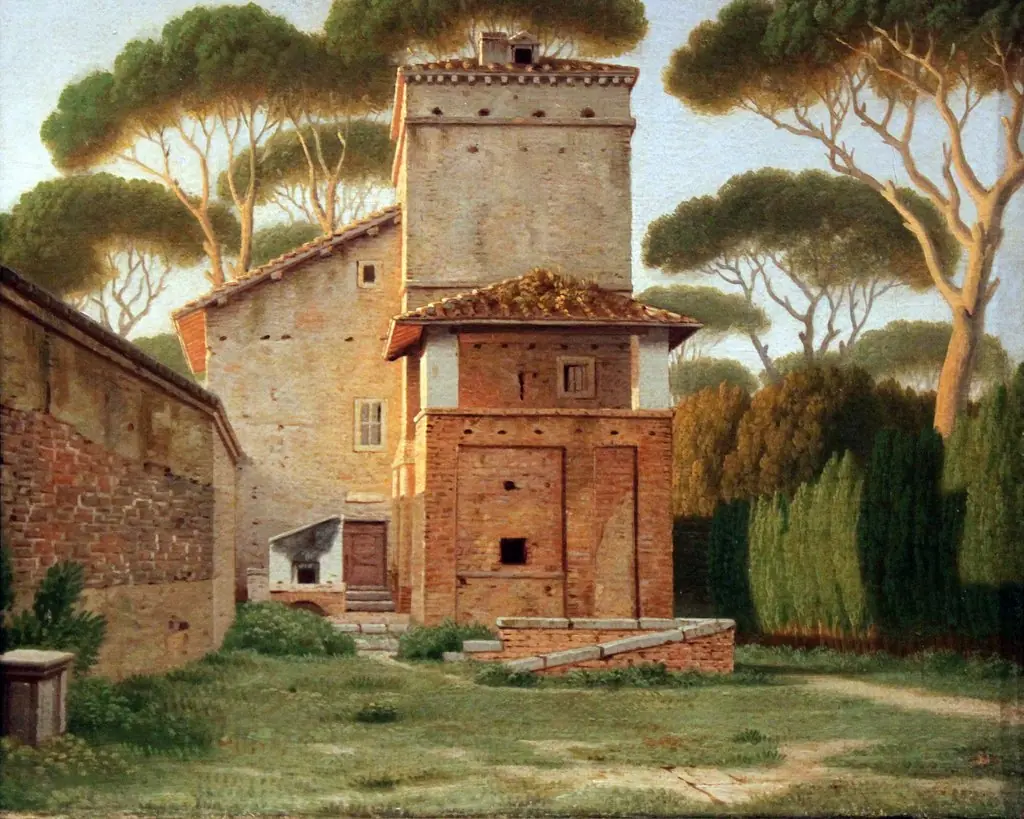 The Gatehouse in the Park of Villa Borghese, Rome, by Christoffer Wilhelm Eckersberg