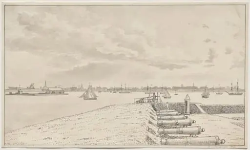 View from the Battery toward the City, by Christoffer Wilhelm Eckersberg