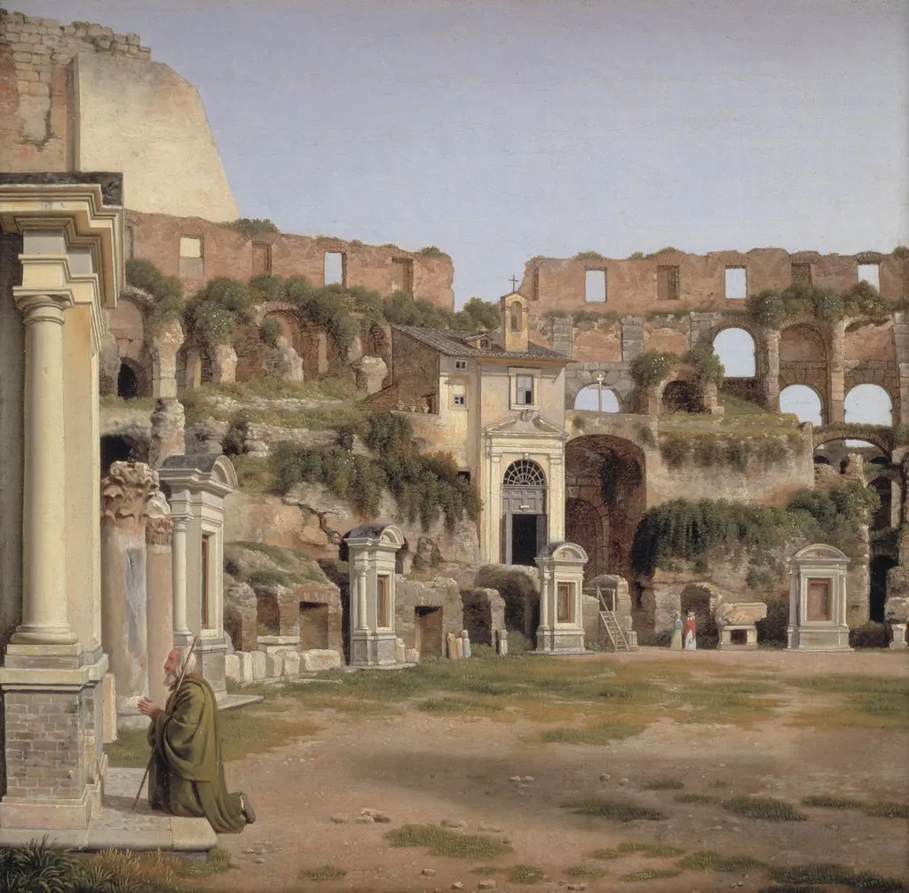 View of the Interior of the Colosseum, by Christoffer Wilhelm Eckersberg