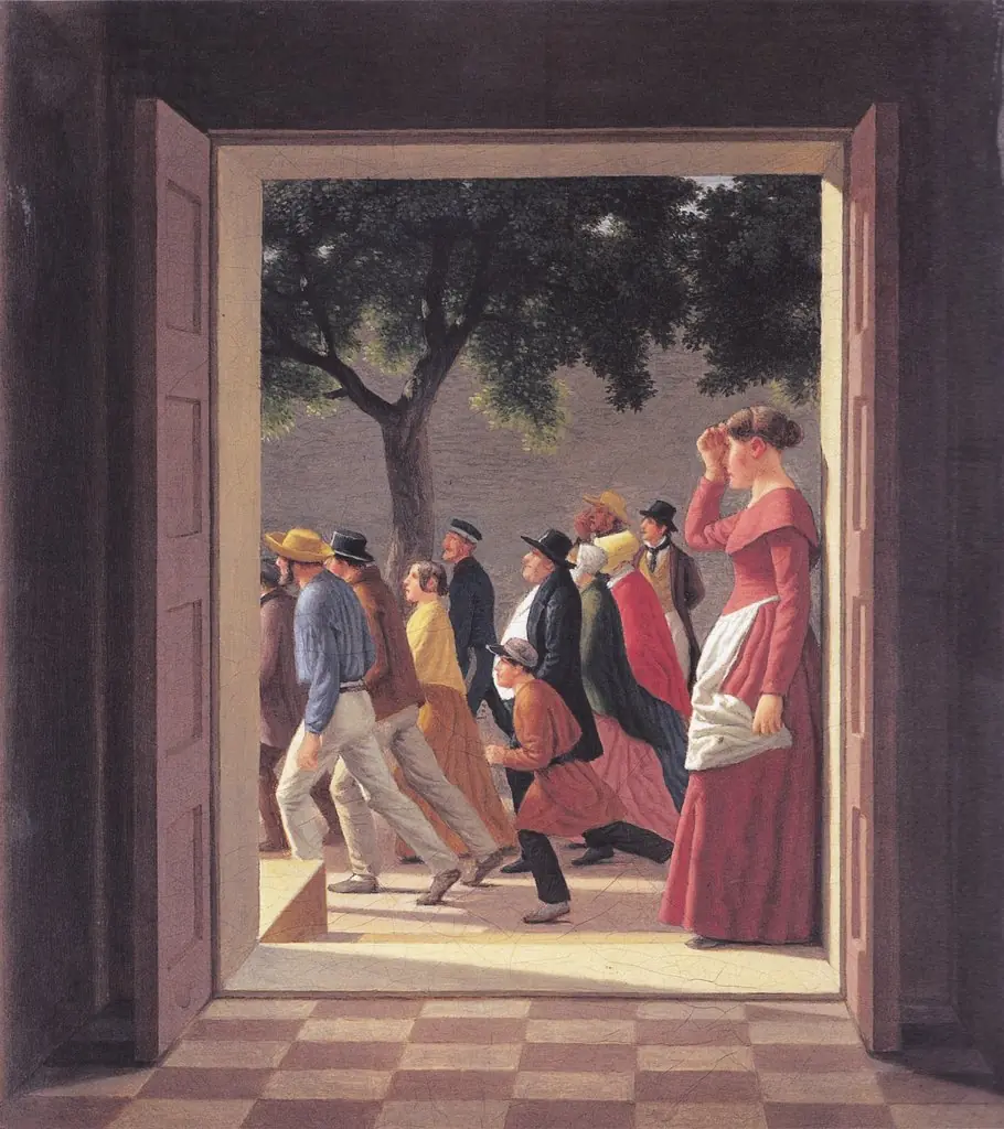 View through a Door to Running Figures