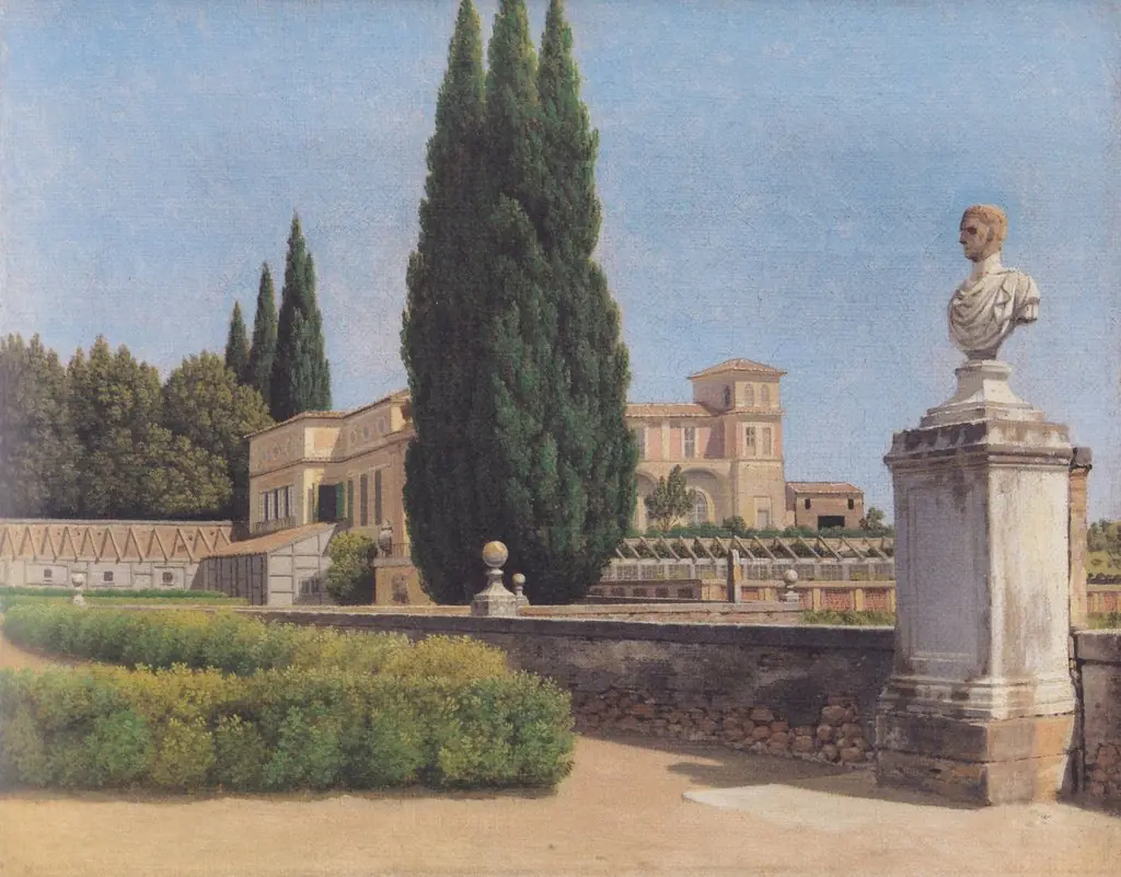 Villa Albani seen from the Garden. Rome, by Christoffer Wilhelm Eckersberg