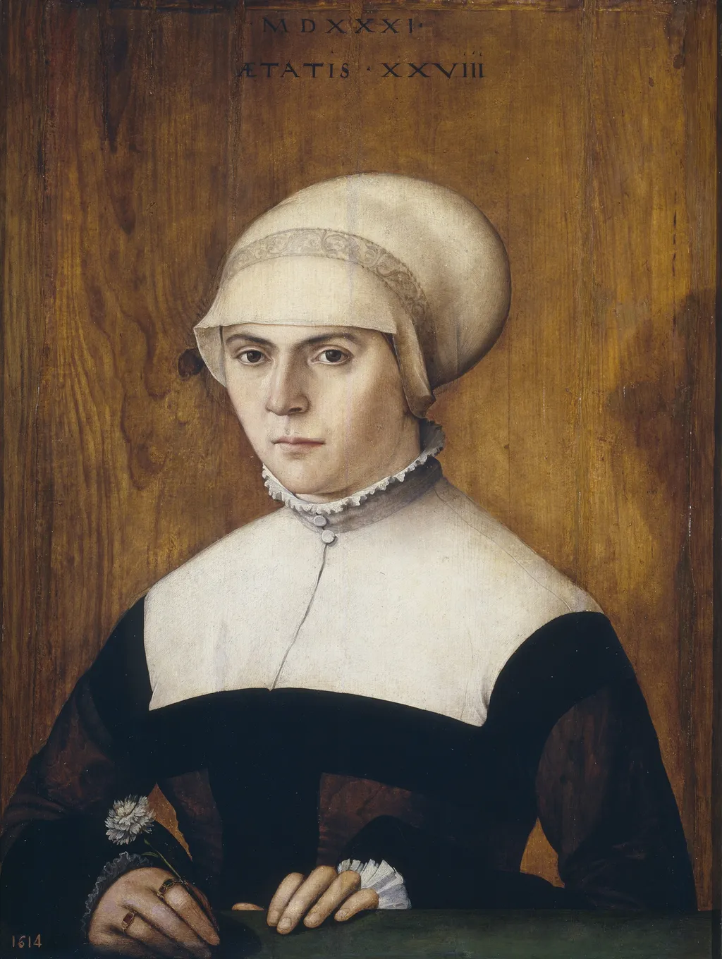 Jorg Zörer’s Wife (?), by Christoph Amberger, oil, 1531