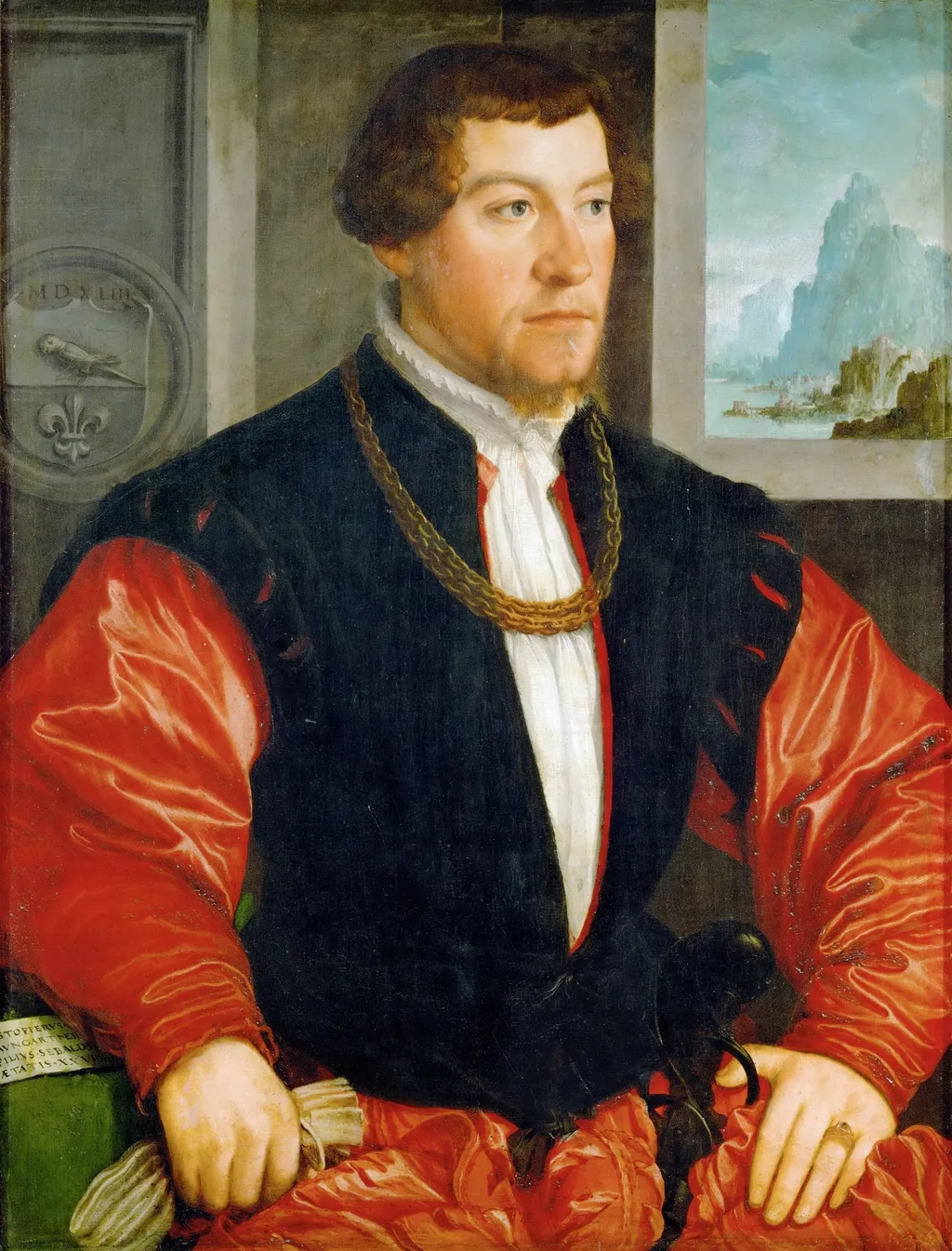 Portrait Christoph Baumgartner (1514-1586), by Christoph Amberger, unspecified, 1543