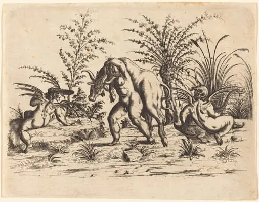 Three Putti with a Dead Bull, by Christoph Jamnitzer