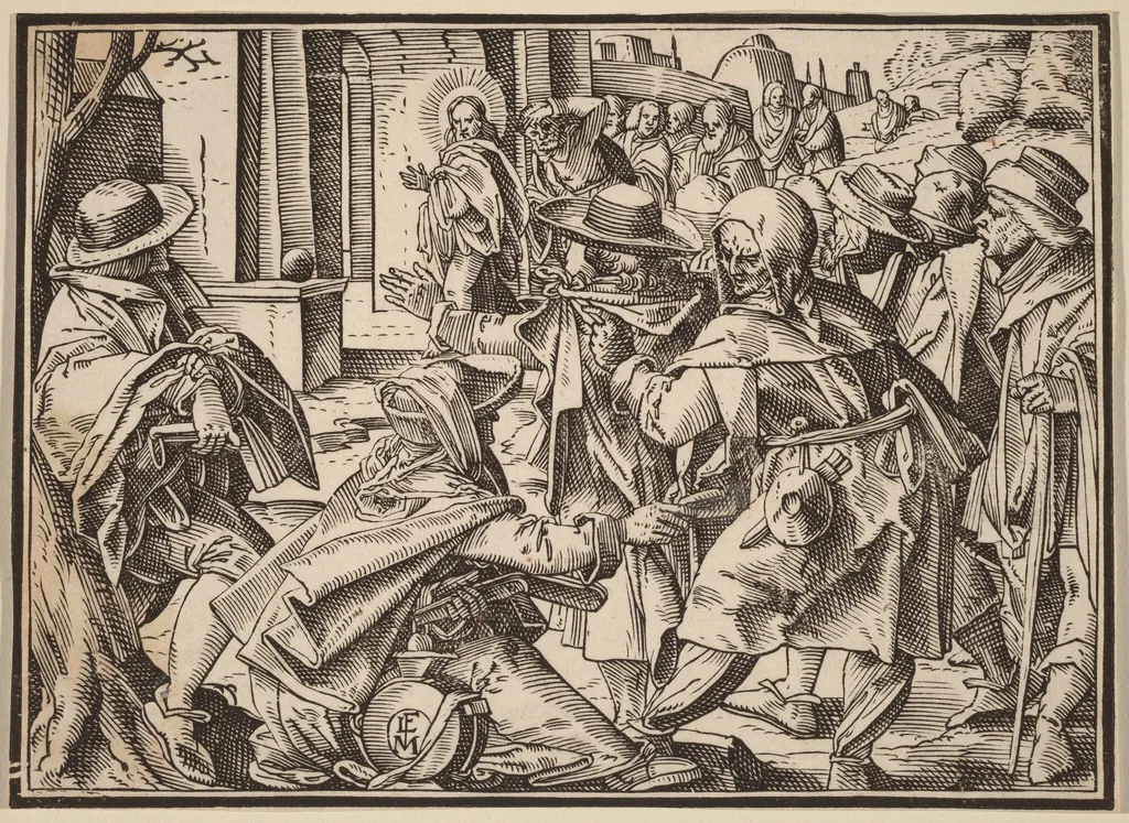 Christ Tells His Disciples of the Last Judgment, by Christoph Murer, ink, 1630