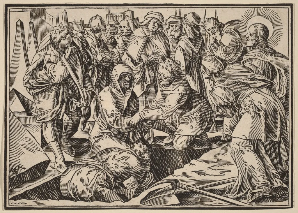 Christ Tells His Disciples of the Last Judgment, by Christoph Murer, ink, 1630