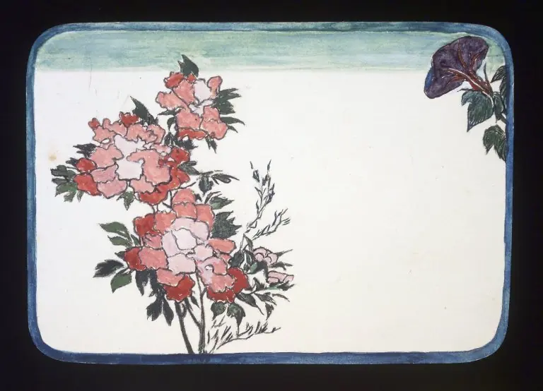 Small Card Decorated with Chrysanthemums and Morning Glory, by Christopher Grant LaFarge