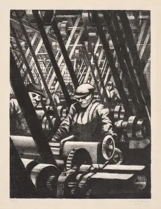 Building Aircraft: Making the Engine, by Christopher Nevinson