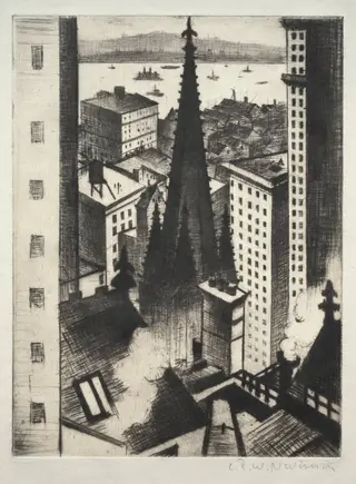 Temple of New York, by Christopher Nevinson
