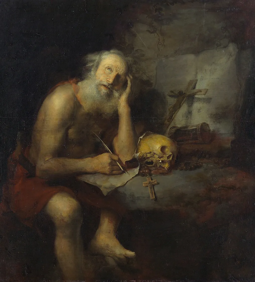 Saint Jerome, by Christopher Paudiß, oil, 1657