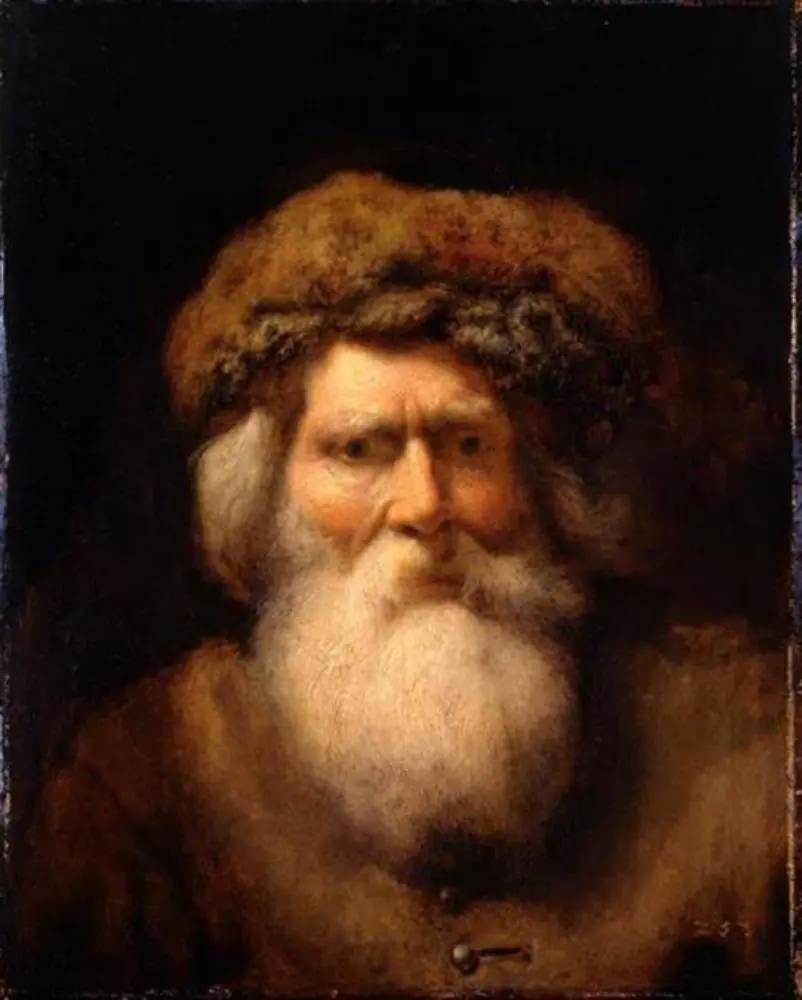 Tronie of an old man with a fur cap, by Christopher Paudiß