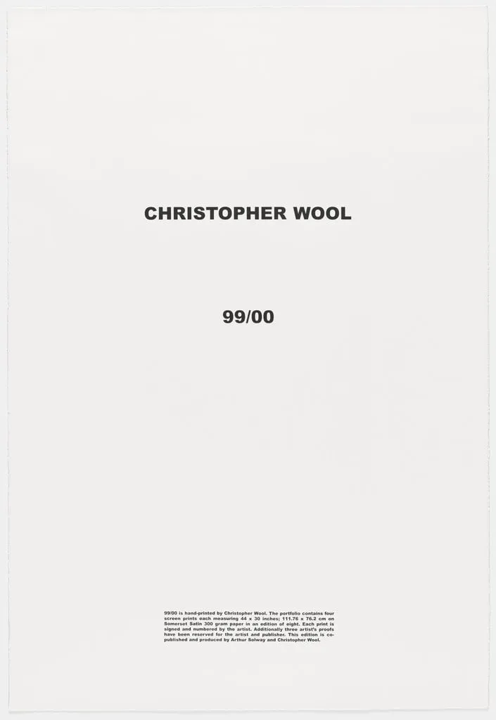 Untitled, by Christopher Wool, ink, 2000