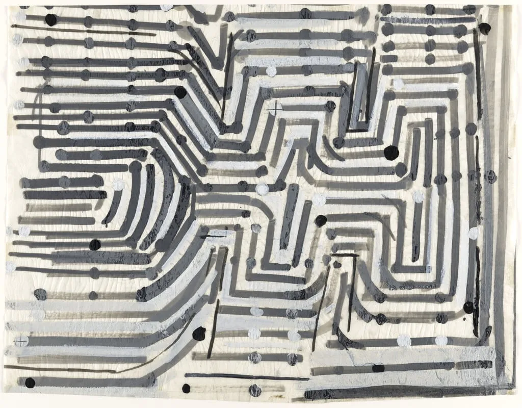 Untitled, by Chryssa (Vardea-Mavromichali), gouache, 1969