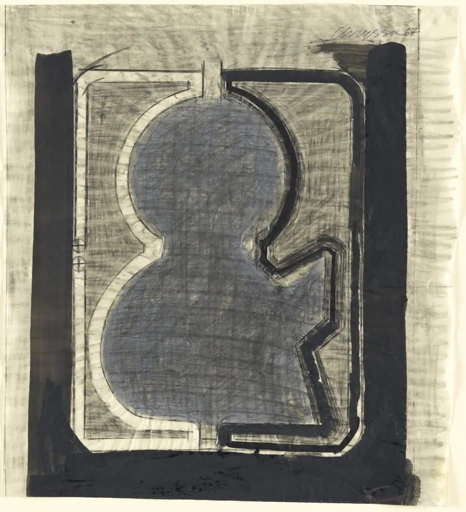 Untitled, by Chryssa (Vardea-Mavromichali), graphite, 1967