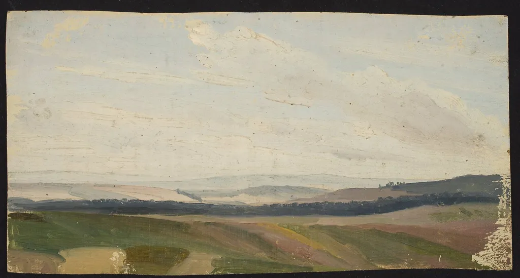 Lowland landscape, sketch, by Chrystian Breslauer, oil, 1852