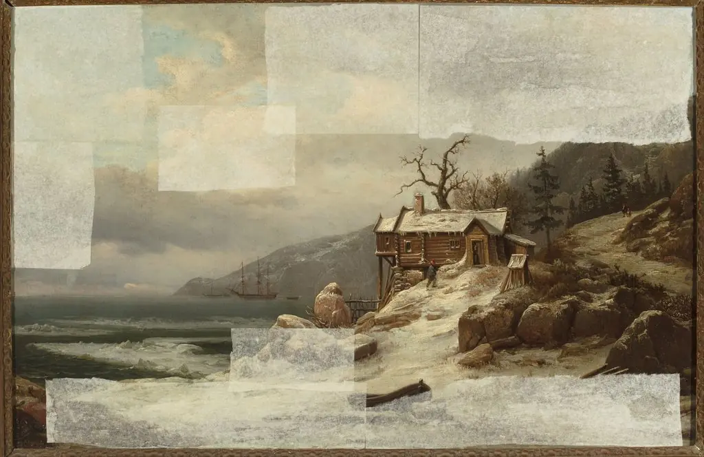 Winter landscape from Norway /view of Sognefjord/, by Chrystian Breslauer