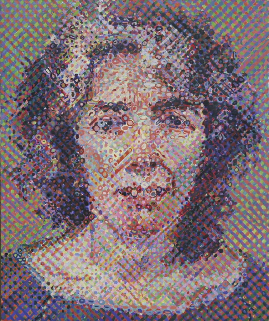 Untitled, by Chuck Close, oil, 1989