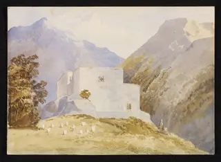 Church of Nestorian Christians  Cochanez  Kurdistan  the seat of their Patriarchabout 1850