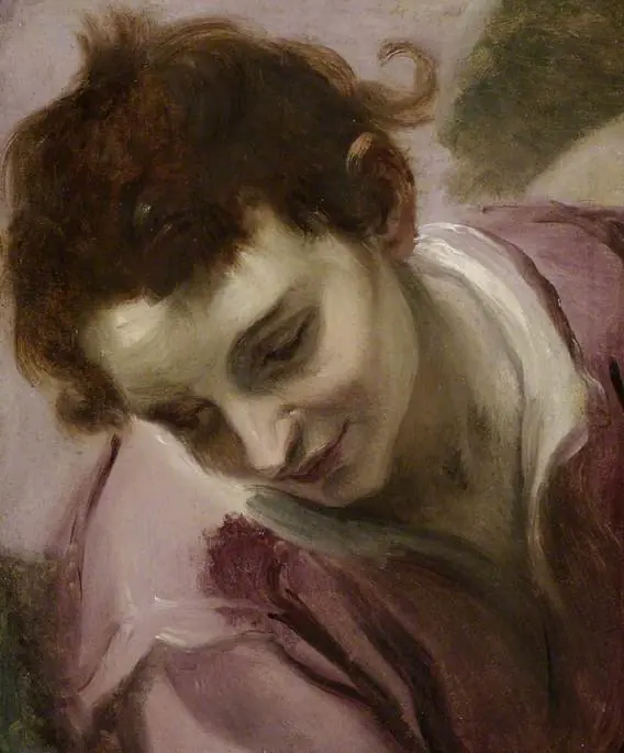 Study of head and bust of youth, looking to lower left, by Cigoli