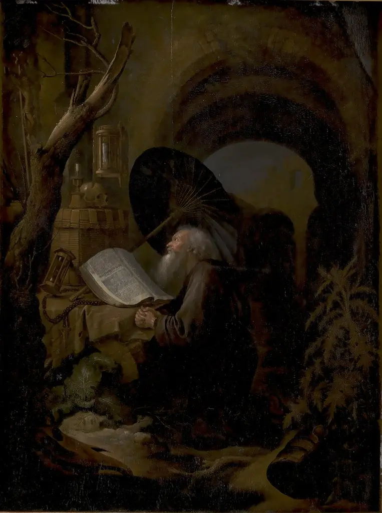 A Hermit, by Circle of Gerard Dou