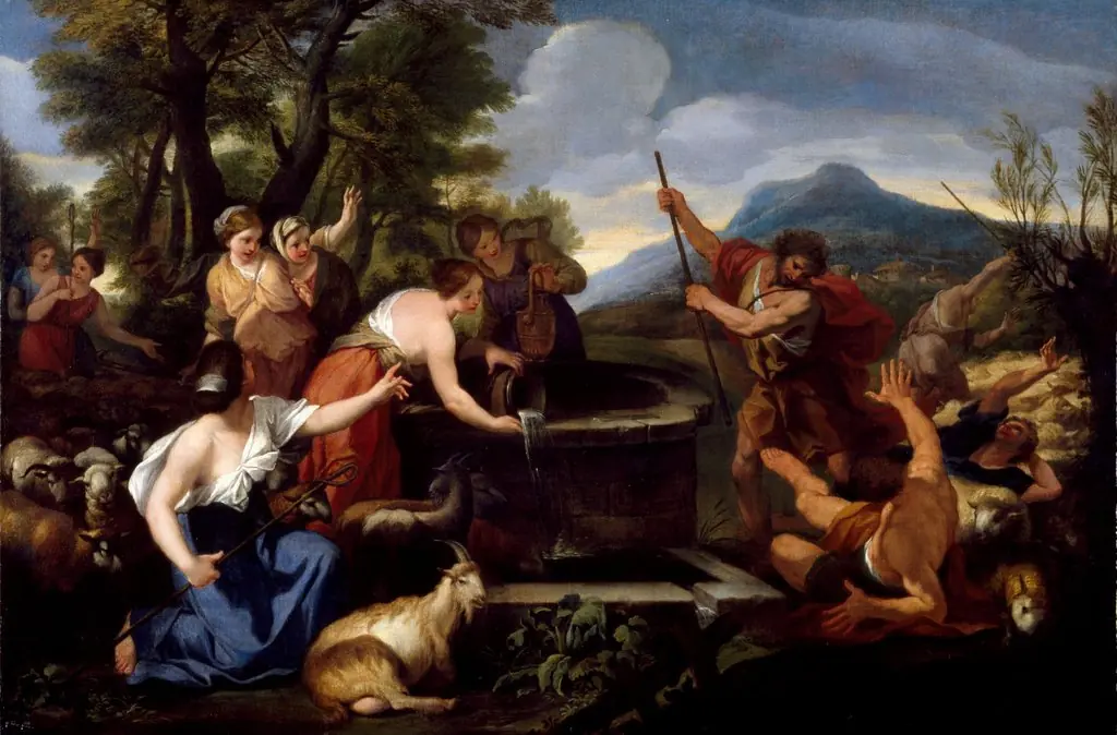 Moses and the Daughters of Jethro, by Ciro Ferri