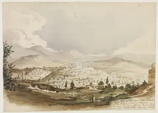 City of Hebron - Now Khalil Rachman - Pool of Hebron.  Tombs of Abraham, Sarah, Isaac, Jacob, Abner, and Ishbosheth