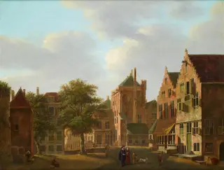 City View with elegant Couple, by Jan Hendrik Verheijen