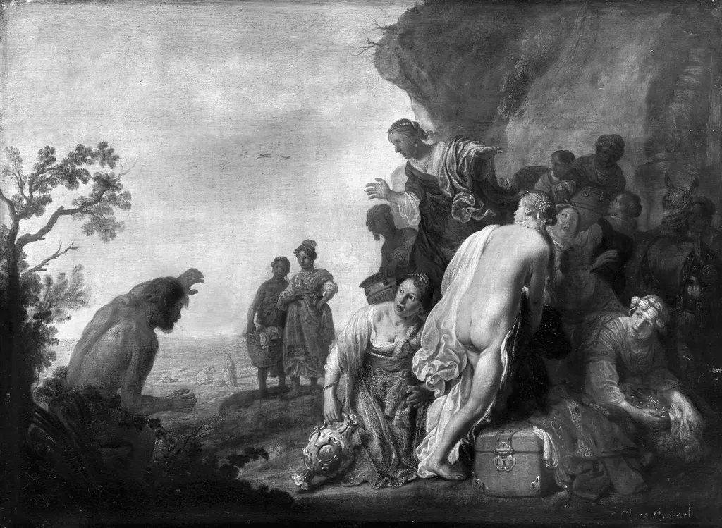 Odysseus and Nausikaä, by Claes Corneliszoon Moeyaert, paint, 1632