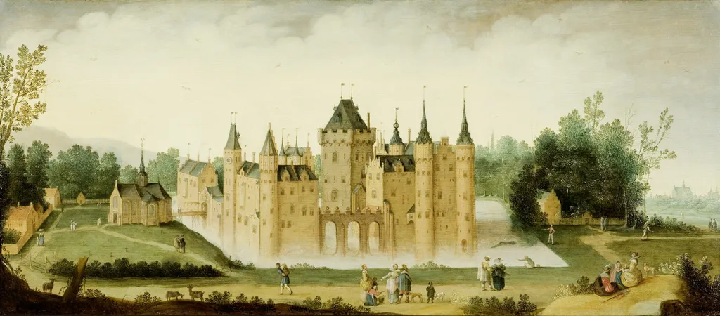 View of the Castle of Egmond aan den Hoef, by Claes Jacobsz van der Heck, oil, 1638
