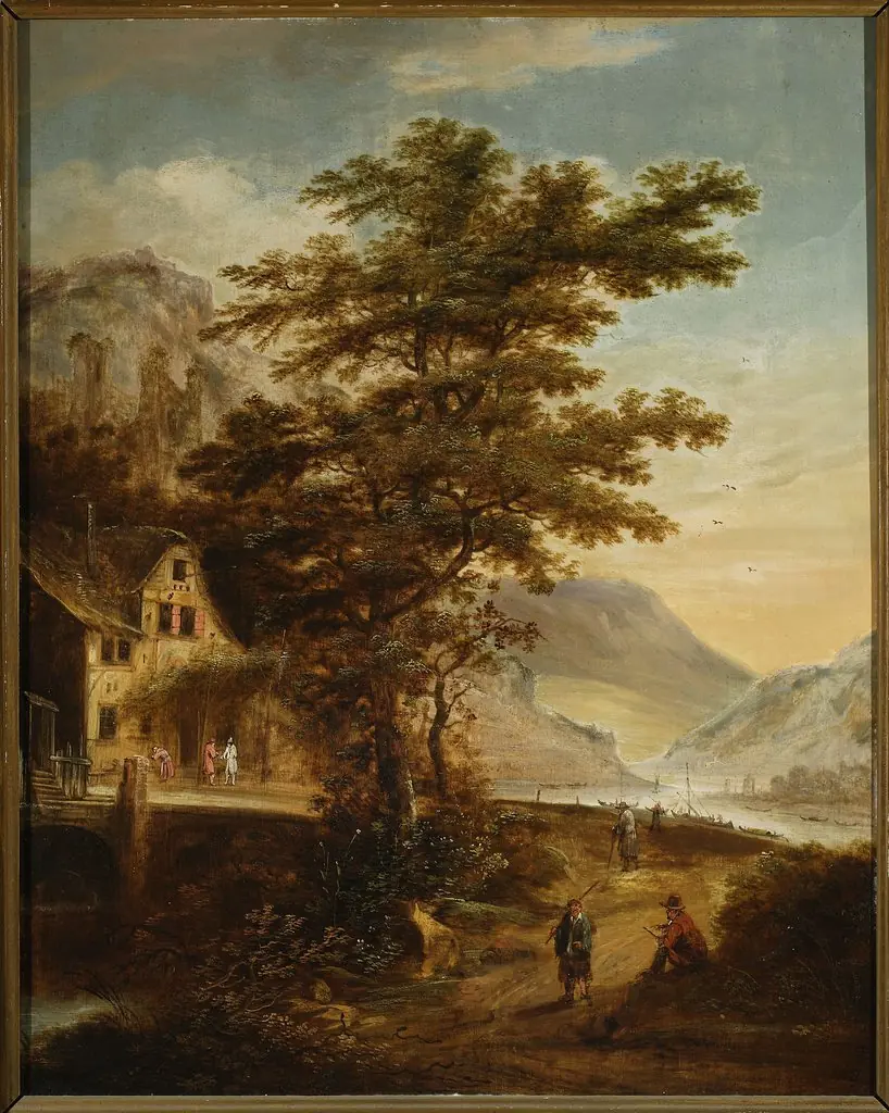Mountain landscape from the Rheinland, by Claes Jansz. van der Willigen