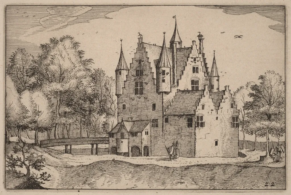 A Castle, by Claes Jansz Visscher, ink, 1612