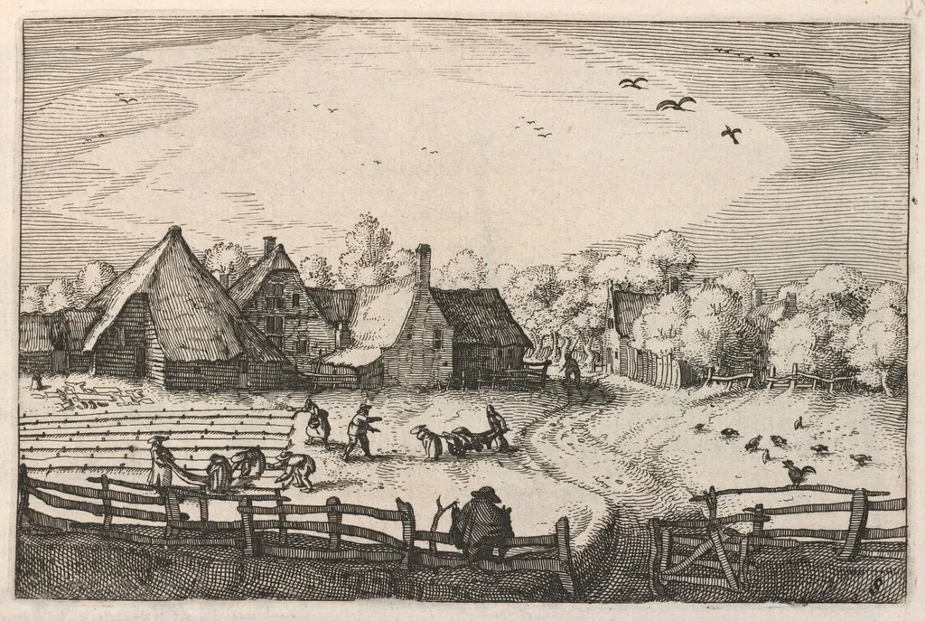 Blekerye aededuyne gelegen (Farms and Bleaching-Fields), by Claes Jansz Visscher, ink, 1612