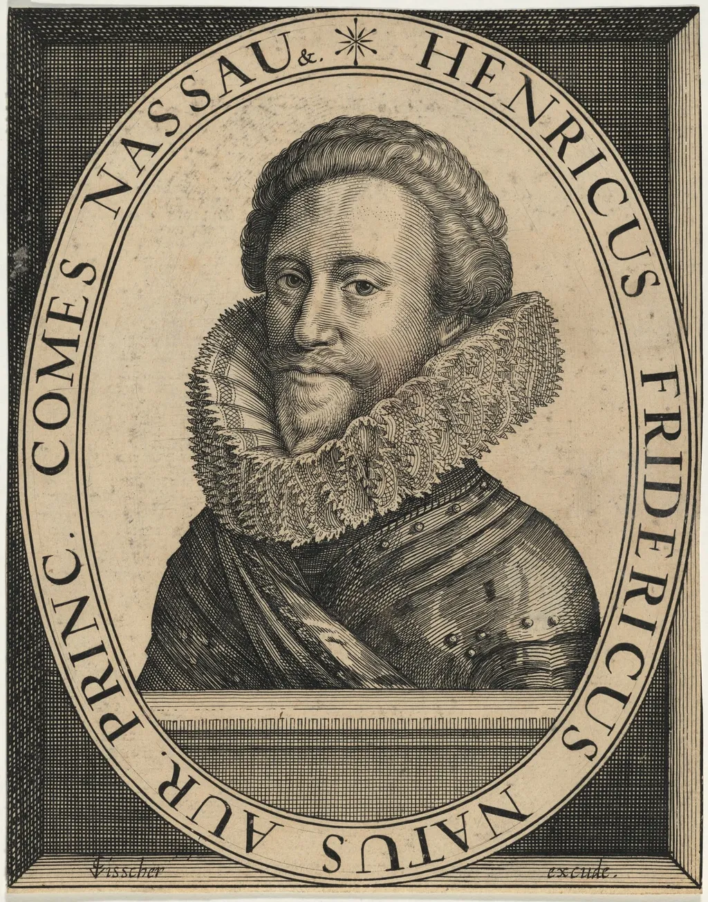 Frederick Henry of Nassau, by Claes Jansz Visscher, ink, 1619