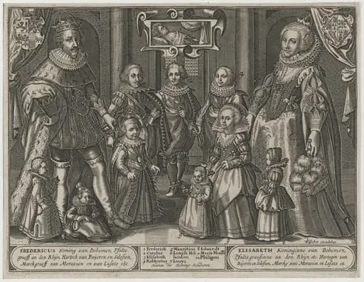 Frederick V, King of Bohemia, Elizabeth and Their Family, by Claes Jansz Visscher