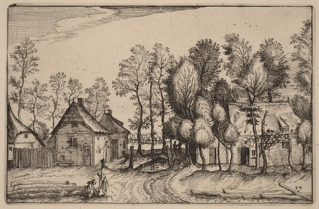 Landscape with Hewed Trees, by Claes Jansz Visscher, ink, 1612