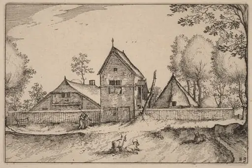 Large Walled Farm, by Claes Jansz Visscher