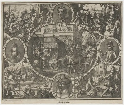 Murder of King Henry IV of France and the Execution of Francois Ravaillac, by Claes Jansz Visscher