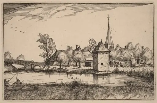 Pond and a Village, by Claes Jansz Visscher