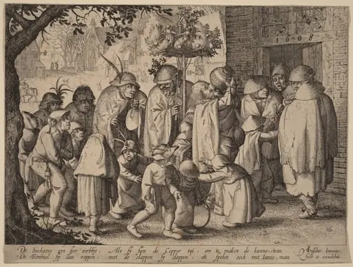 Procession of Feasting Lepers, by Claes Jansz Visscher