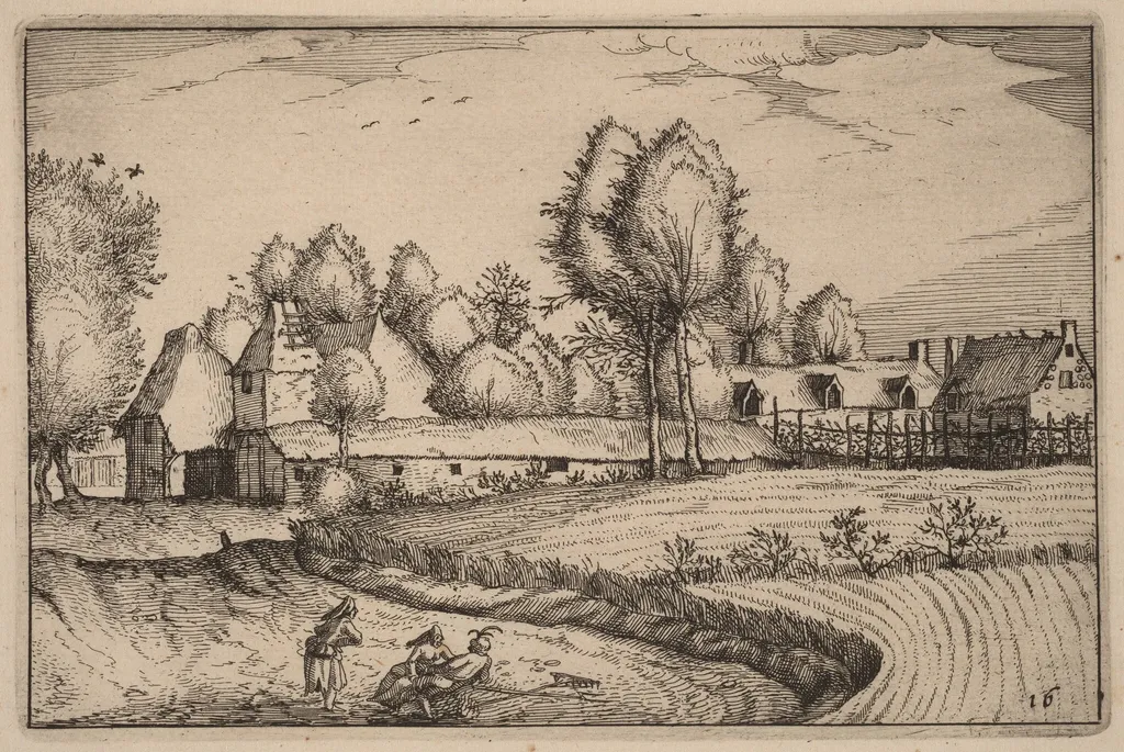 Road along a Field, by Claes Jansz Visscher, ink, 1612