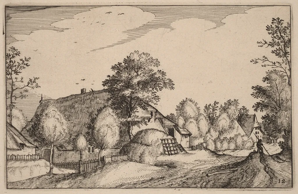 Village Road, by Claes Jansz Visscher, ink, 1619