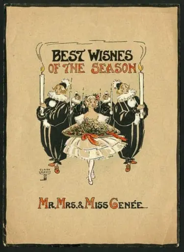 Christmas card for Adeline Genée and her family, by Claire Avery