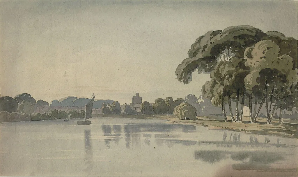 The Thames at Fulham, by Clara Maria Pope, watercolor, 1796