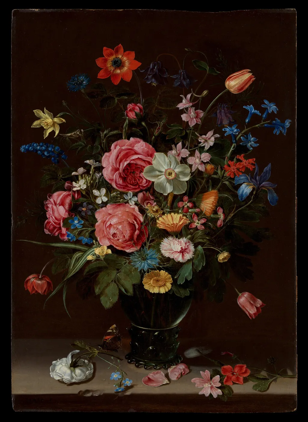 A Bouquet of Flowers, by Clara Peeters, oil, 1612