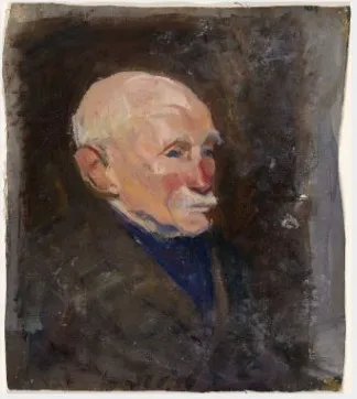 Head of an Old Man, by Clare Marsh, oil, 1909