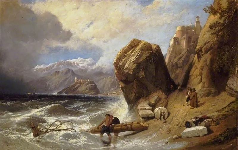 Coast scene near Genoa, by Clarkson Frederick Stanfield, oil, 1846