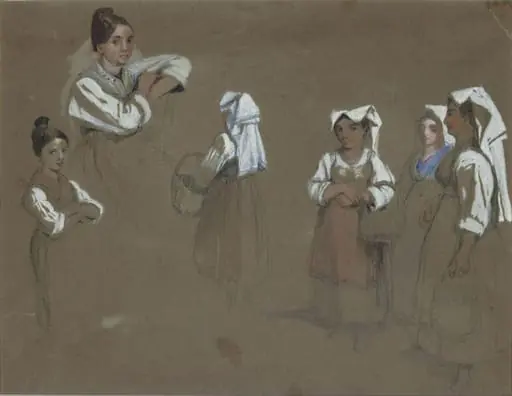 Studies of Italian women, Amalfi, by Clarkson Frederick Stanfield
