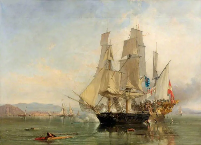 The Action and Capture of the Spanish Xebec Frigate 'El Gamo', by Clarkson Frederick Stanfield