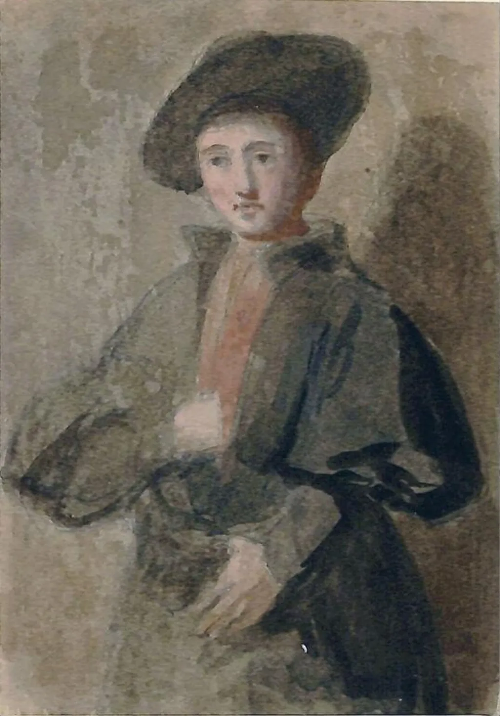 Two studies from Andrea del Sarto, by Clarkson Frederick Stanfield, watercolor, 1820